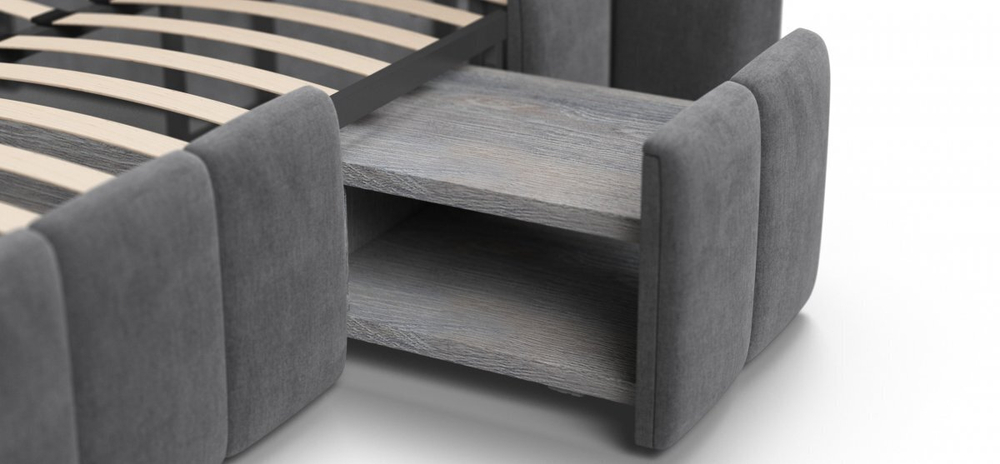 Кровать BOSS.XO 180х200 велюр Monolit Серый