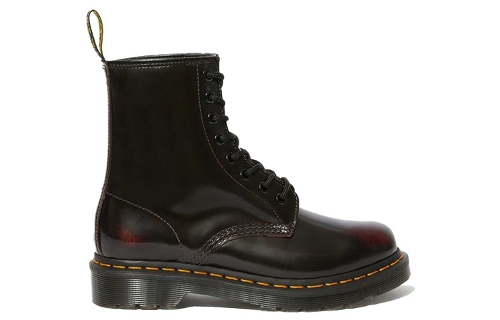 Dr.Martens Martin Arcadia Leather Fashion Short Bag Martin Boots Women's Black Red