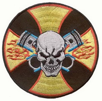 Нашивка Череп с поршнями на мальтийском кресте