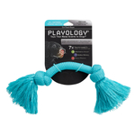 Playology жевательный канат DRI-TECH ROPE для собак средних пород с ароматом арахиса, средний, цвет голубой