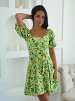 Летнее платье короткое в цветочек