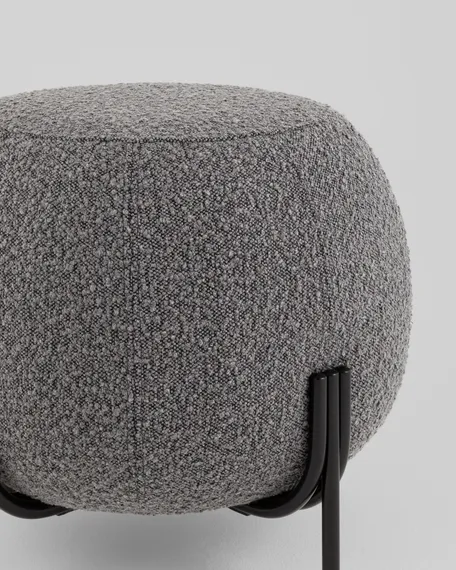 Пуф Флик new ткань букле тёмно-серый