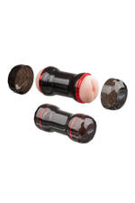 Двусторонний мастурбатор в колбе Double Joy (Цвет: телесный)