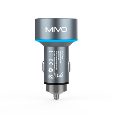 Автомобильное З/У USBx2(5V/2.4A)+PD18W Metallic Mivo MU-344Q