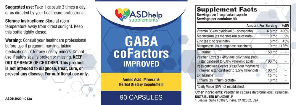 GABA coFactors IMPROVED 90 cap
