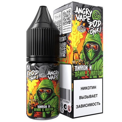 Angry Vape x PODONKI - Лимон и лайм с мятой, 10 мл