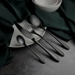 Ложка столовая 21 см матовая черный цвет PVD Alessi-Black P.L. [12]