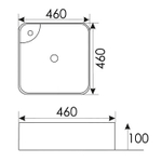 Раковина накладная Azario 460x460x100 квадратная, белый глянец (AZ-2181)  145281