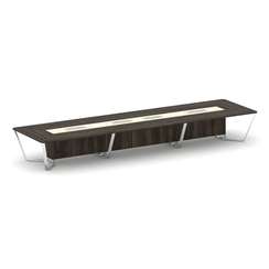 Steel Meet Стол переговорный прямоугольный MMK-PR.B.SP-18 Дуб Мали/Ваниль Глянец/Нержавеющая Сталь/Х