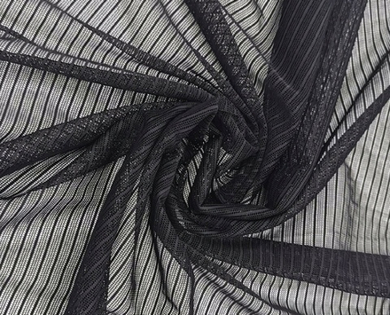 _Эластичная сетка, черная, полоски, (Арт: ESPK-170)