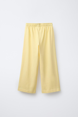 ZARA ОДНОТОННЫЕ БРЮКИ WIDE LEG HEAVY WEIGHT, ЖЕЛТЫЙ