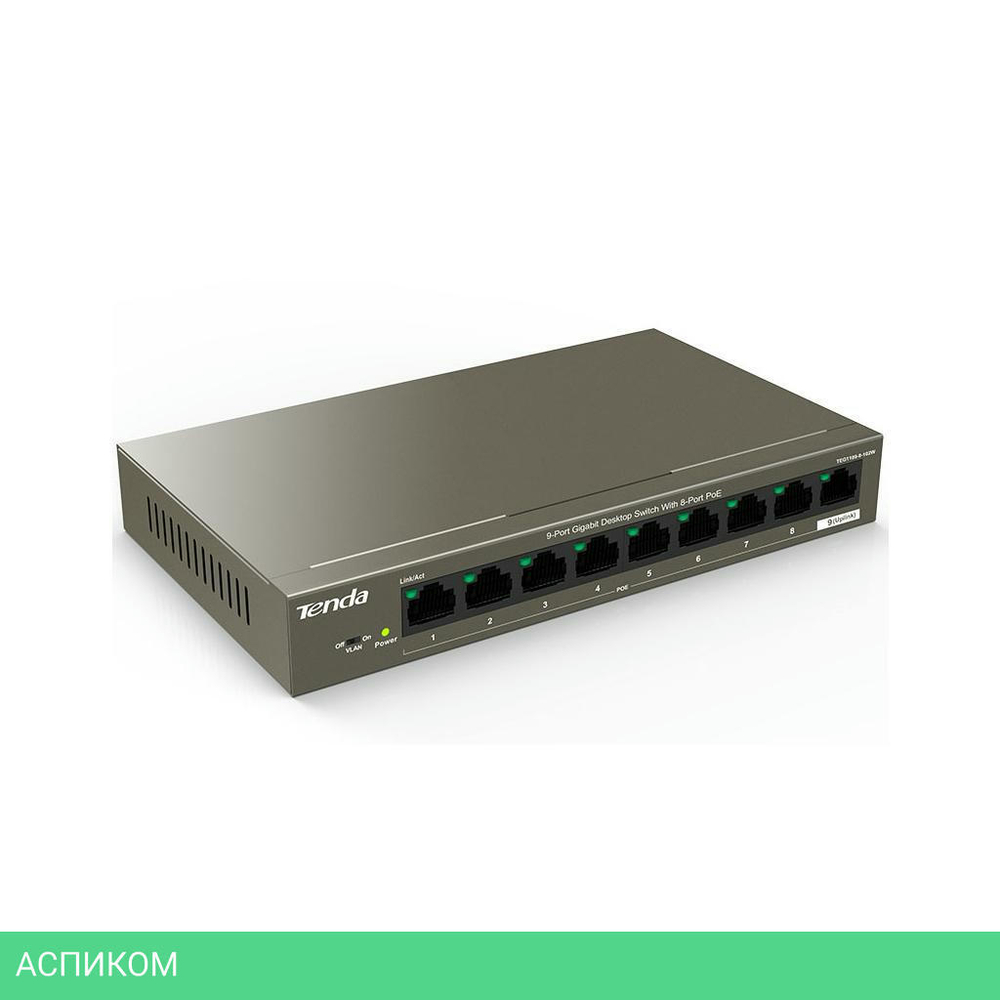 Коммутатор Tenda TEG1109P-8-102W