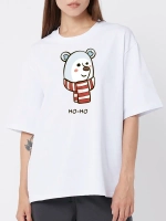 Футболка больших размеров с принтом белый медведь