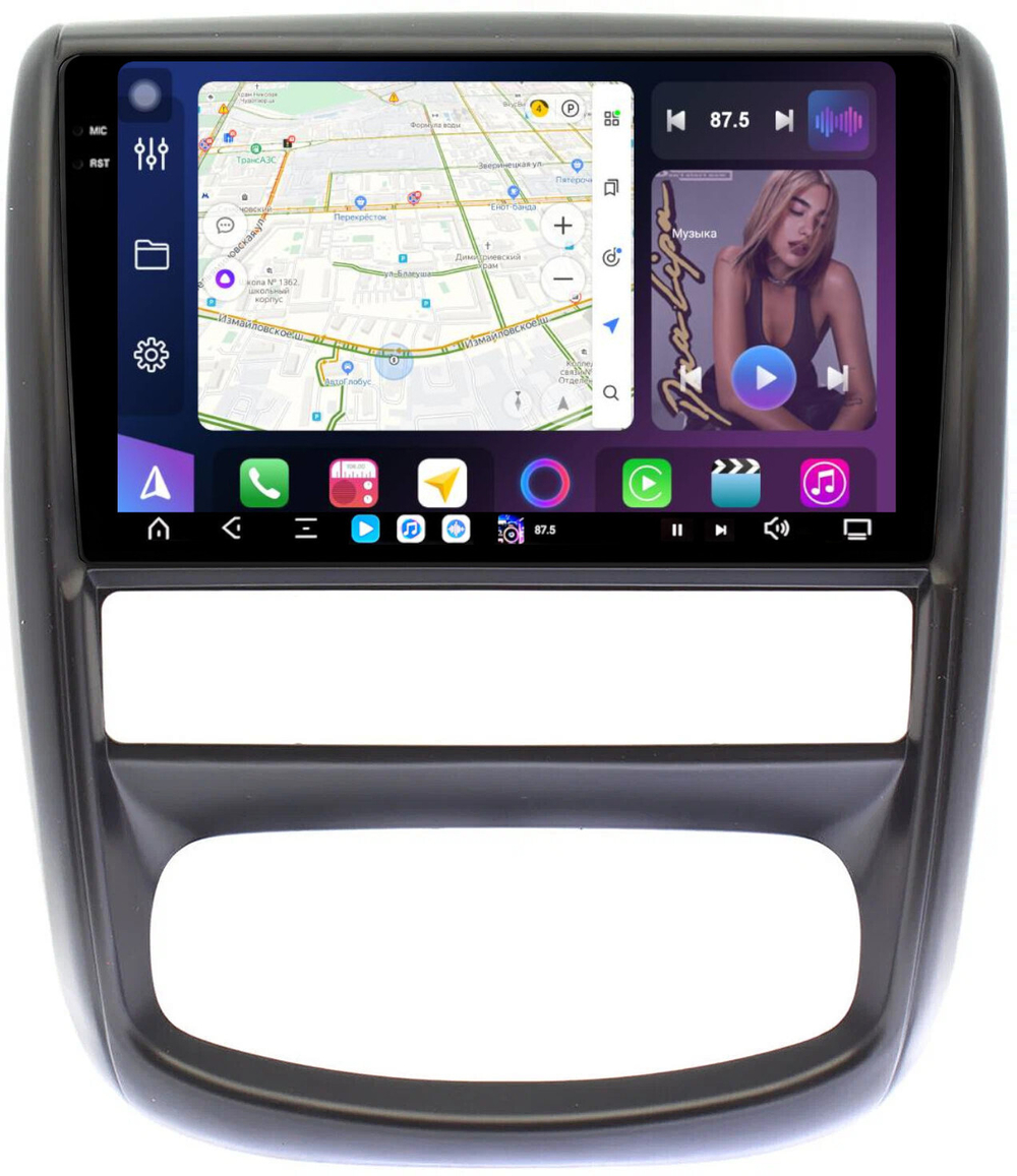 Магнитола для Renault Duster 1 2010-2015, Nissan Terrano 2014+ - FarCar XXL3050M монитор 9.5" 2K QLED на Android 14, TS20, 8+256Гб, CarPlay, 4G SIM-слот