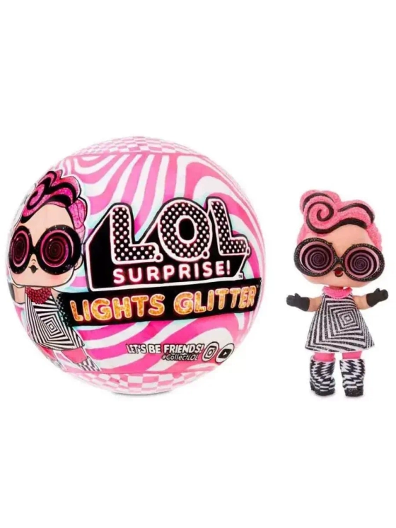 Кукла Лол шар Lights Glitter Неон