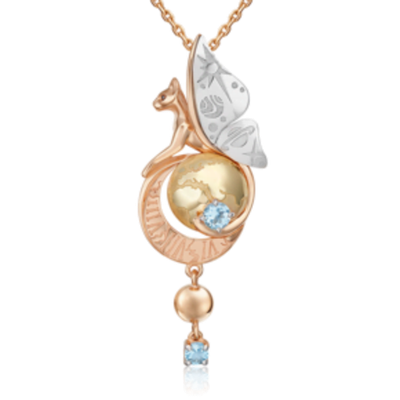 Эксклюзивная подвеска из комбинированного золота c топазами Артикул: 03-3315-00-201-1140