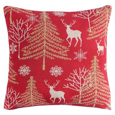 Подушка вязаная с новогодним рисунком winter fairytale  из коллекции new year essential, 45х45 см