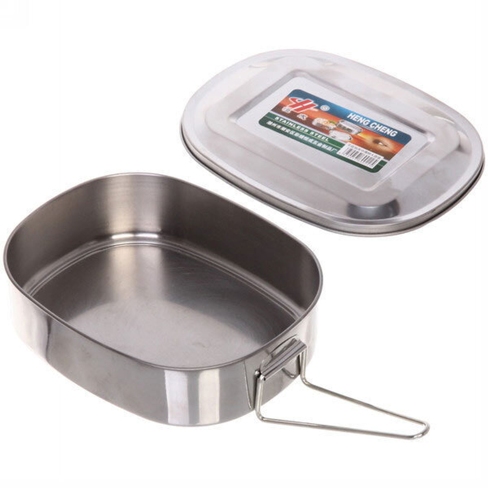 Ланч-бокс металлический с ручкой 18*14,5*4,5см