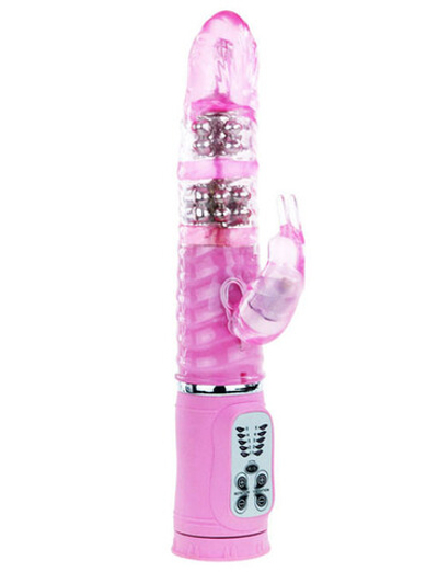 Хай-тек вибратор Agent 007 с двойной ротацией, 5 видов вибрации (Цвет: розовый)