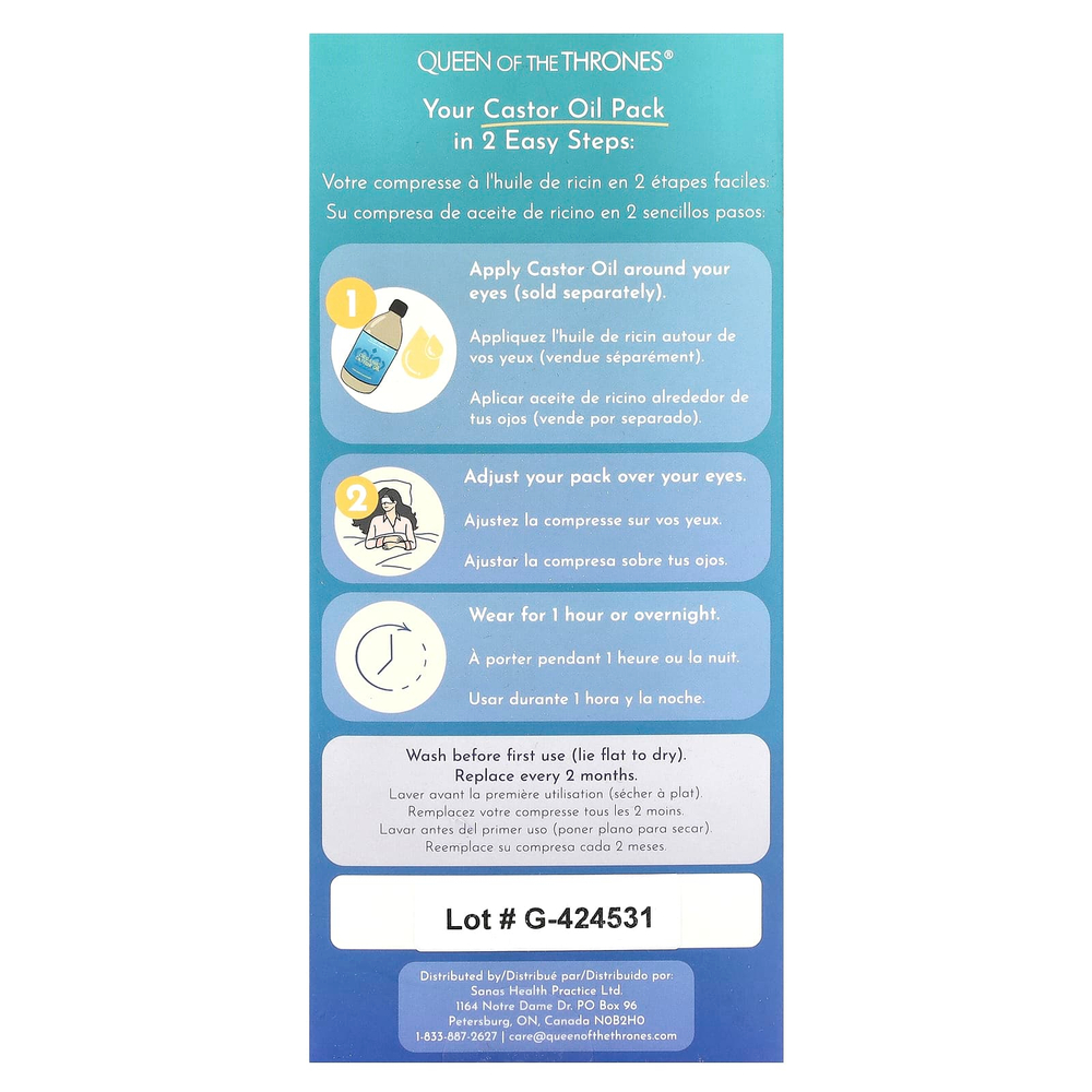 Queen of the Thrones, маска с касторовым маслом, для глаз, 1 шт.
