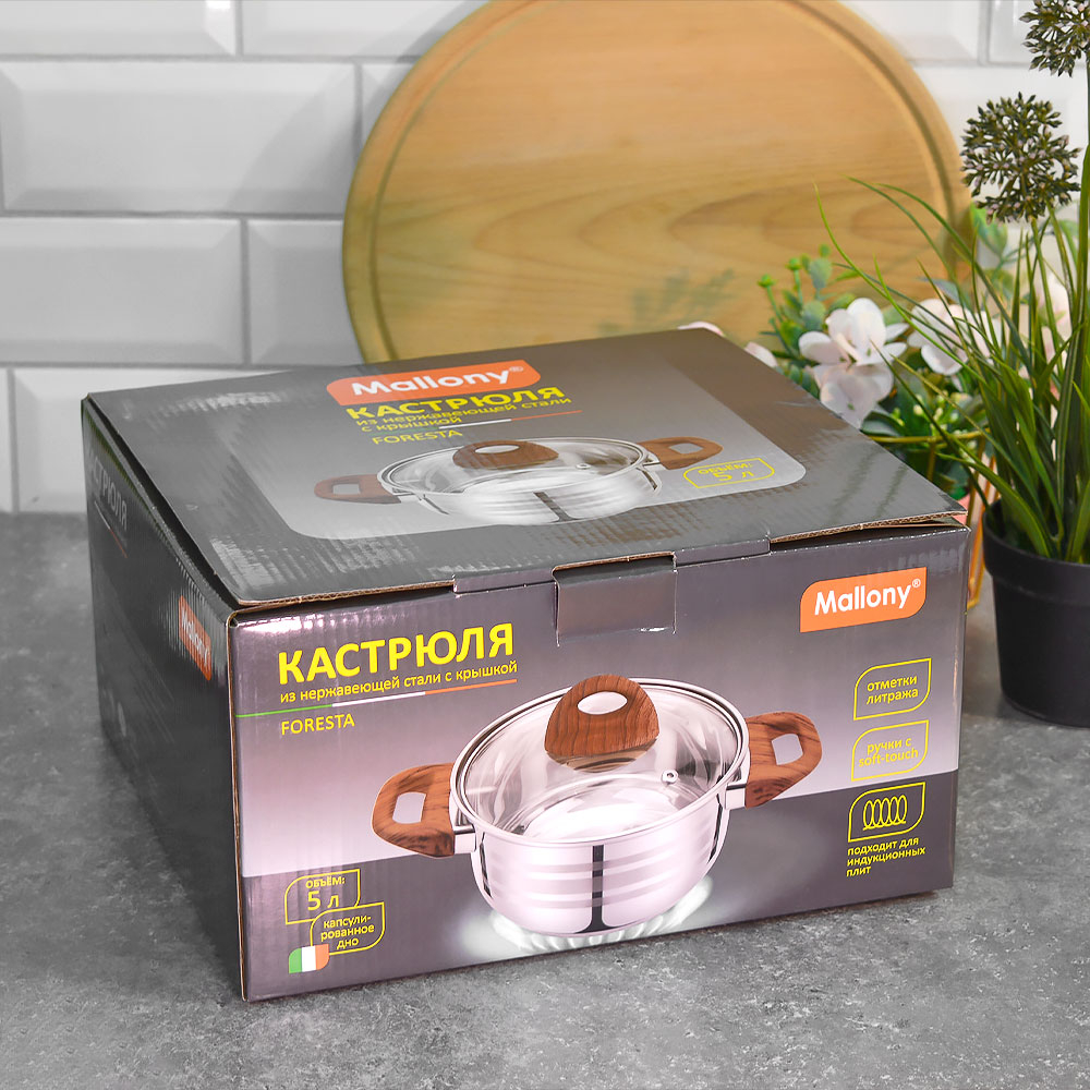 Кастрюля 5л нерж "Foresta"