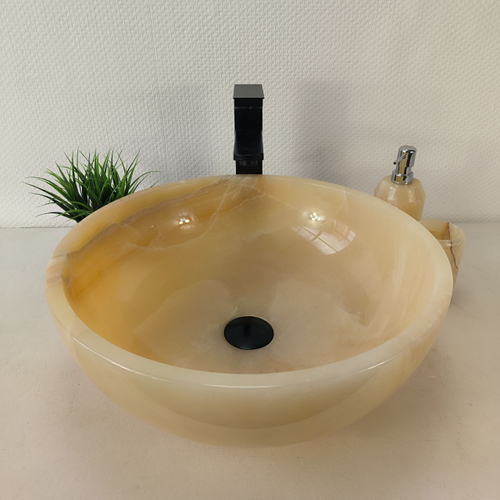 Раковина из оникса Bowl Yellow BO-66078 45*45*16 из натурального камня