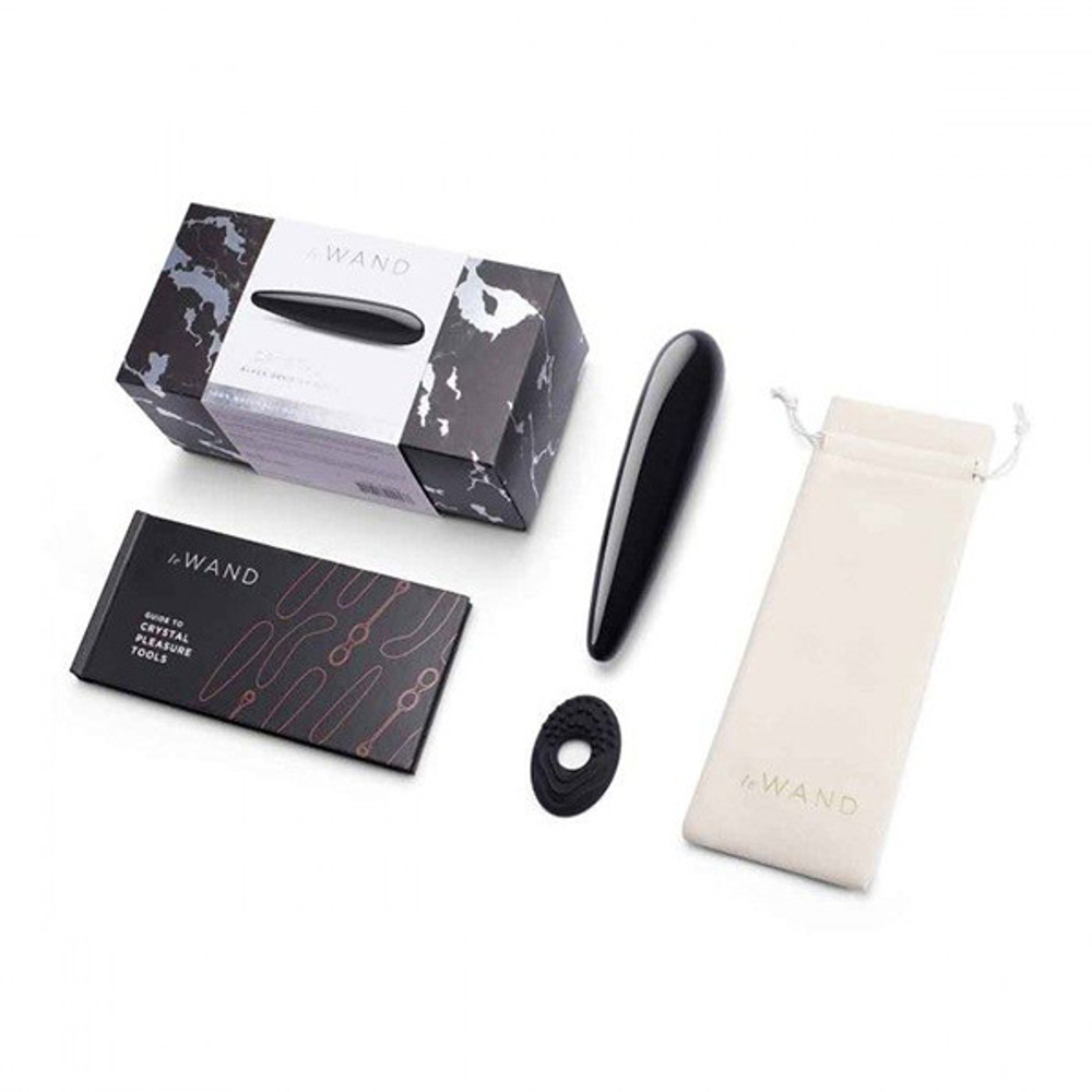 Массажер 17,7см из черного обсидиана Le Wand Crystal Wand LW-034-BO