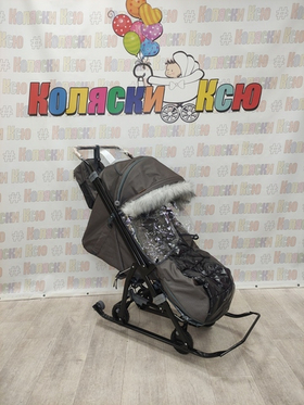 Санки-коляски Galaxy Nova коричневый-серый