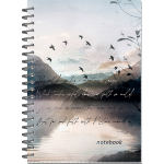 НОВИНКА! Бизнес-тетрадь А5 в клетку "Туманные пейзажи" 120 листов, обложка фольга+твинлак