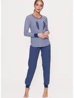 Оригинальный комплект с брюками на манжете (Размер: S) (Цвет: темно-синий)