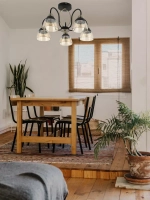 Люстра потолочная FIONA  E27*5*60W черный, бронза