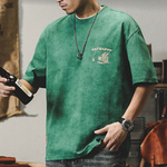 Мужская футболка Jereino в американском классическом ретро-стиле, летняя, модная, свободного кроя, с забавным принтом, с коротким рукавом