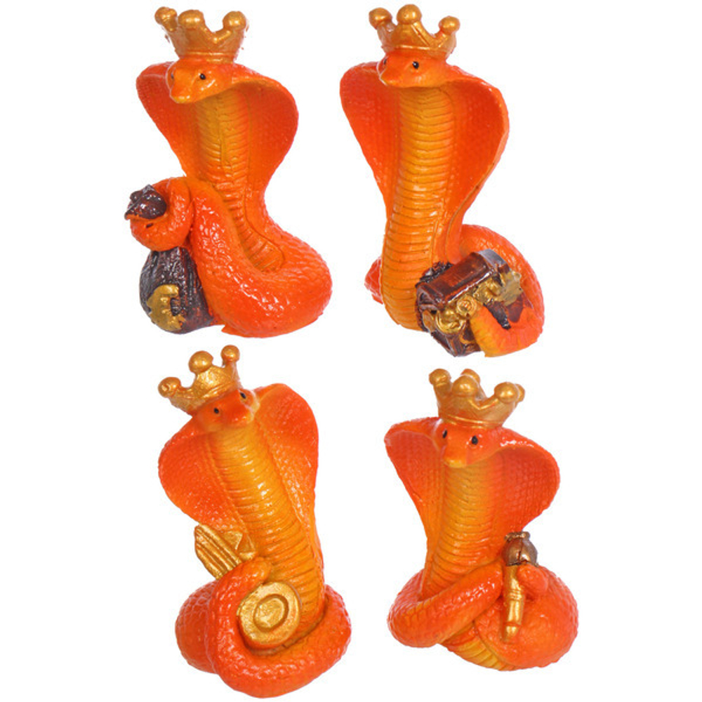 Фигурка новогодняя «Змейка в короне» 4*4*8 см, микс