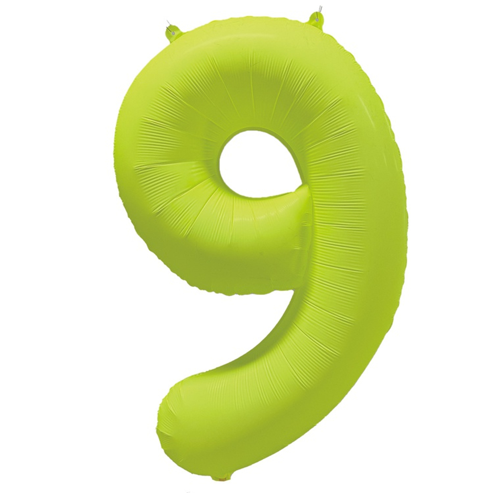 Шар фольгированный Цифра 9 101 см (Желтый)