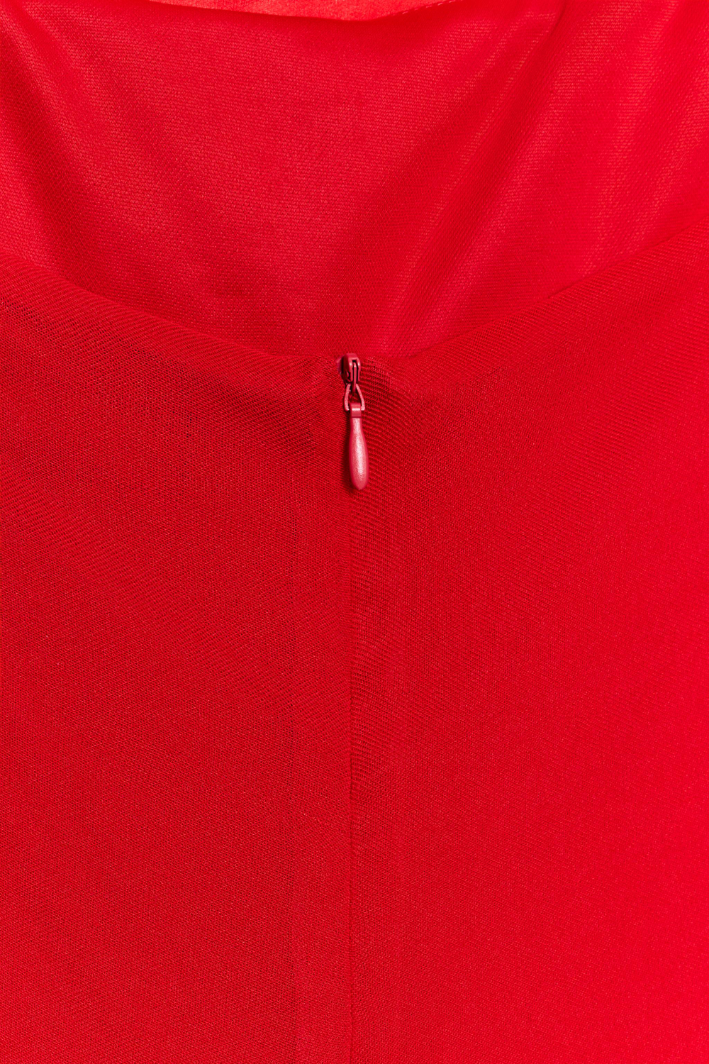 ZARA ПЛАТЬЕ ХАЛТЕР С ОБЪЕМНОЙ ЮБКОЙ, ЯРКО-КРАСНЫЙ
