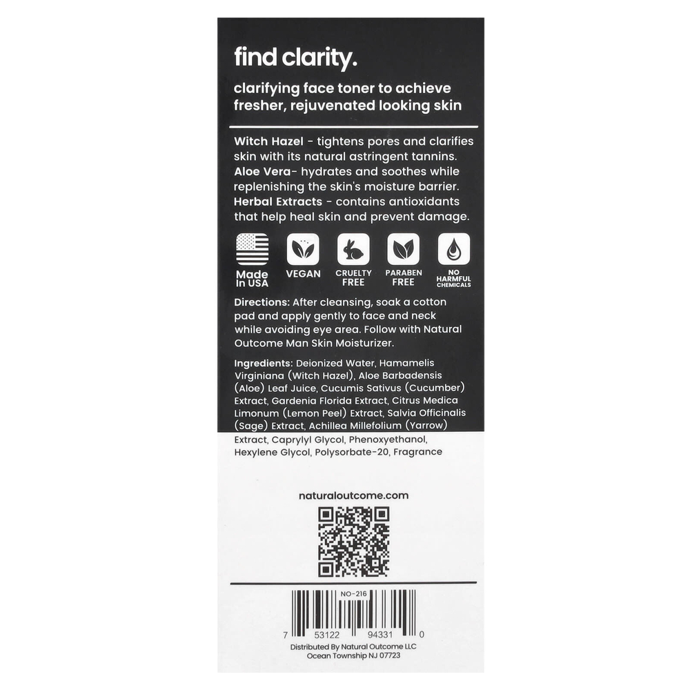 Natural Outcome, Manskin, тоник Find Clarity, 236 мл (8 унций)
