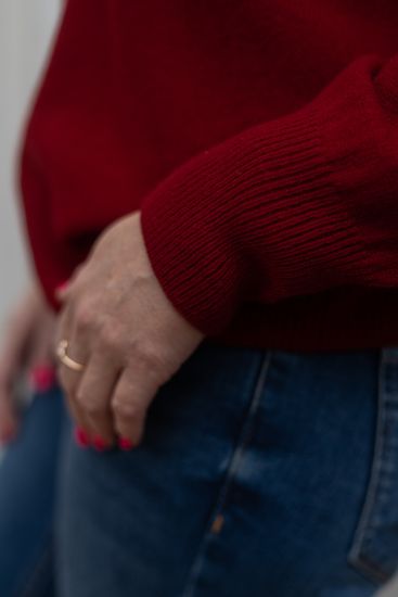 Джемпер Л.Т., 100% шерсть ягнёнка, цвет бордо.