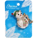 Брошь «Зимняя сказка - Снеговичок» 3,8*2,8см