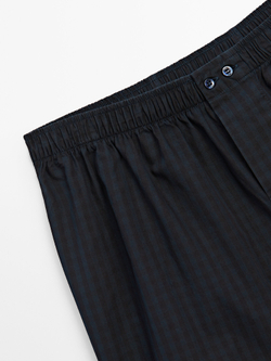 Massimo Dutti Темно-синие трусы-боксеры в клетку, темно-синий