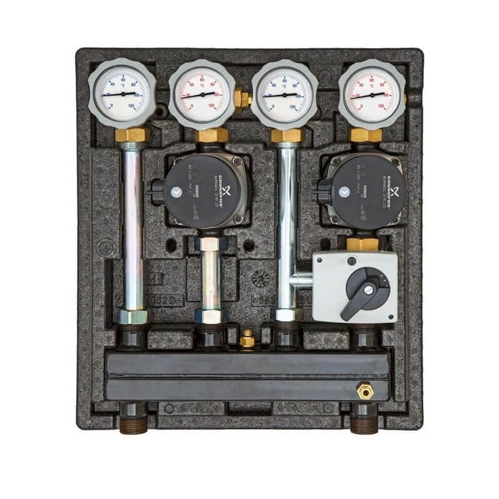 Насосно-смесительный модуль Meibes Kombimix 2UK с насосом Grundfos UPM3 70