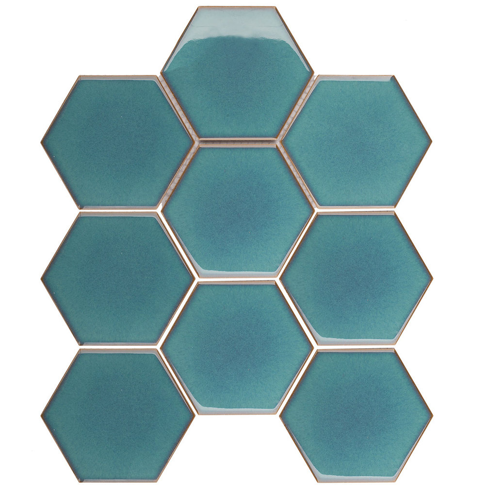 Кер. мозаика Hexagon big Green Glossy (JJFQ80071) 256х295х6