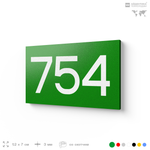 Номер на дверь 754, табличка на дверь для офиса, квартиры, кабинета, аудитории, склада, зеленая 120х70 мм, Айдентика Технолоджи