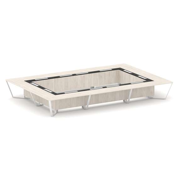 Steel Meet Стол переговорный прямоугольный KMK-PR.B.SP-26K2 Денвер Светлый/Графит Глянец/Металл Белы