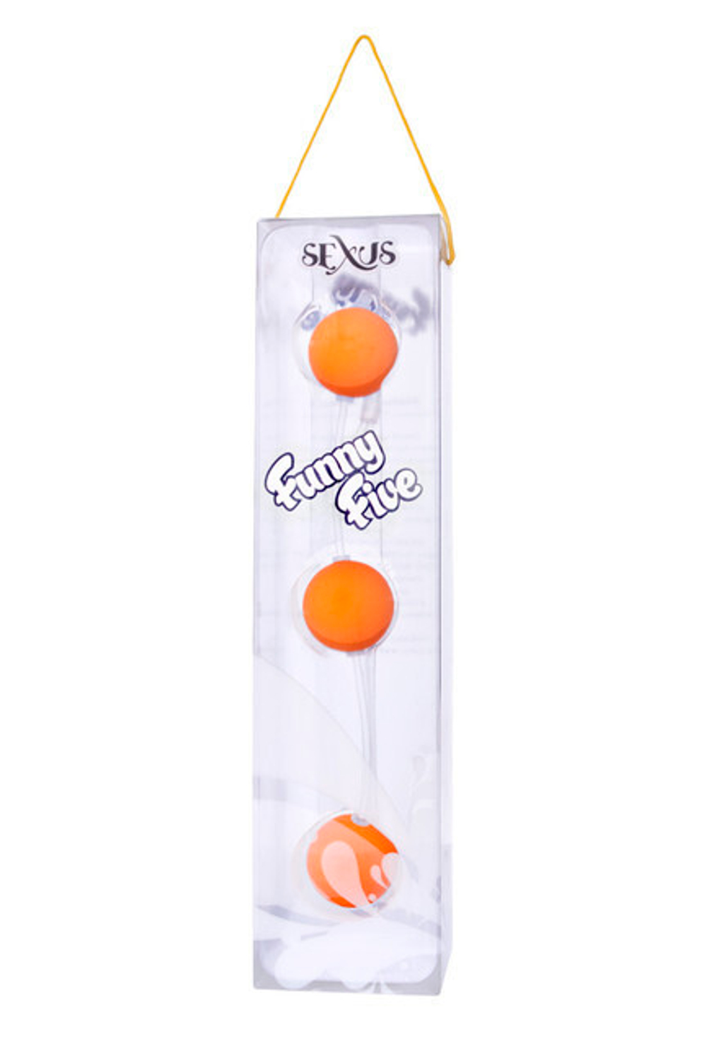 Трехрядные анальные шарики оранжевые Funny Five (оранжевый) (Цвет: оранжевый)