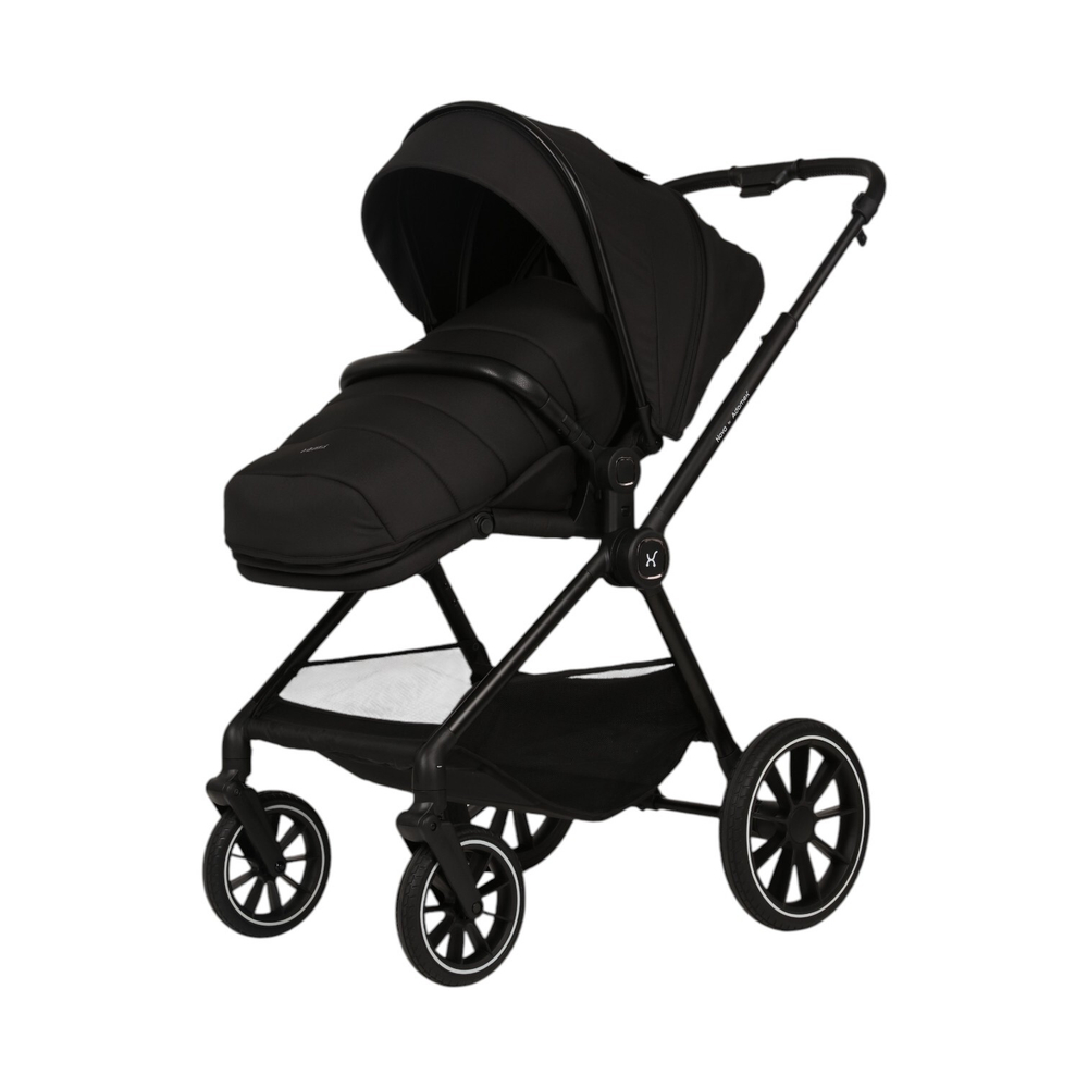 Детская универсальная коляска Adamex NOVA 2в1 - Black (Черная ткань)