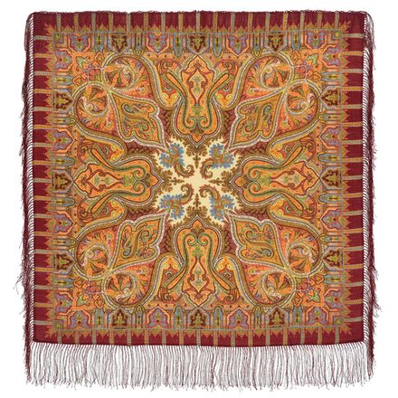 Павловопосадский платок Шафран 1155-7