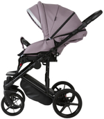Детская коляска Adamex Rimini Deluxe 3 в 1 RI225A (СВ.СИРЕНЕВАЯ КОЖА+СТАЛЬНАЯ ПЕРЛ.ОТДЕЛКА)