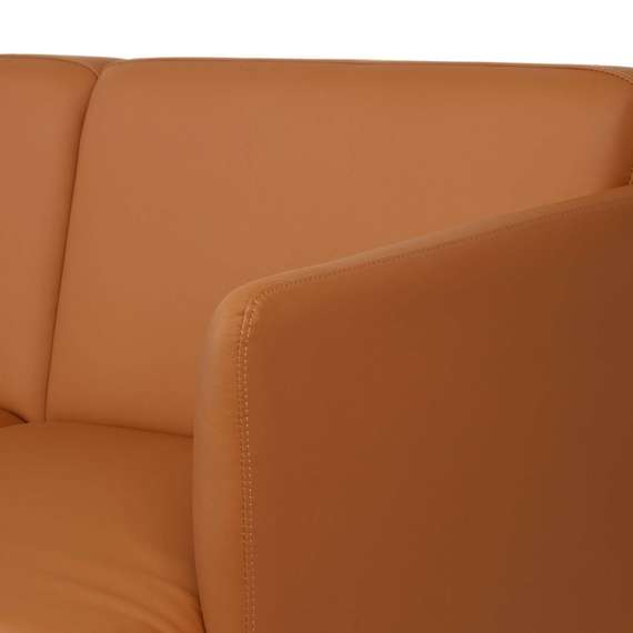 Двухместный диван Bisq 156 см, коричневая кожа