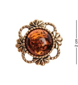 AM-2666 Кольцо «Виолла круг» (латунь, янтарь)