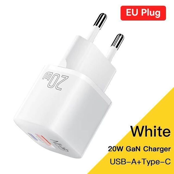 Адаптер питания Essager 20Вт (Type-C + USB-A) Белый
